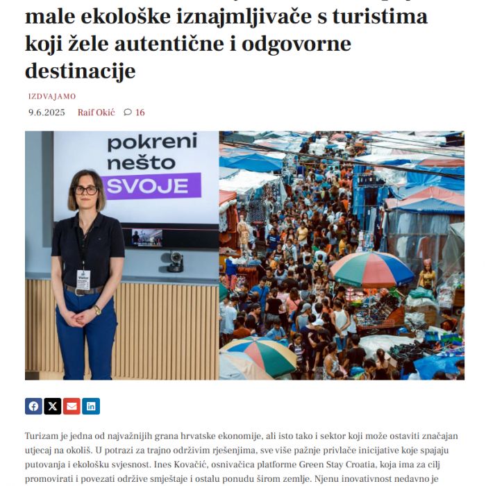 Platforma Green Stay Croatia želi spojiti male ekološke iznajmljivače s turistima koji žele autentične i odgovorne destinacije